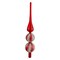 Northlight Iridescent Glittered Glass Finial Christmas Tree Topper - 14.75" - Red and White